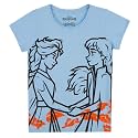 Kidsville Frozen Printed Regular Fit Blue Cotton Girl's T-Shirt