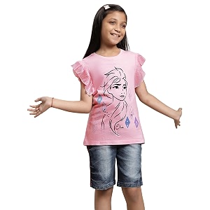Kidsville Girls Printed Regular Fit T-Shirt