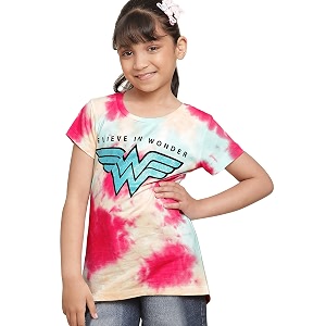 Kidsville Girls Printed Regular Fit T-Shirt