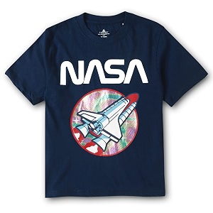 Kidsville NASA Printed Regular Fit Blue Cotton