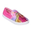 Kidsville Official Barbie Printed Kids Girls Canvas Shoes - Pink | Lightweight Sole, Super Flexible, Comfortable Indoor and Outdoor Slip On Lofer Shoes for Kids