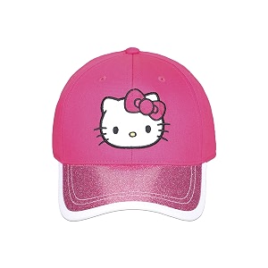 kidsville official hello kitty embroidered patch pink cap for kids girls  adjustable closure
