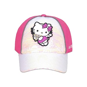kidsville official hello kitty embroidered patch pink cap for kids girls  adjustable closure