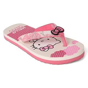 kidsville official hello kitty printed red kids girls flip-flop  soft non-slip indoor outdoor house slipper comfortable amp durable footwear for children