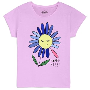 Kidsville Printed Regular Fit White Cotton Girls