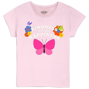 Kidsville Printed Regular Fit White Cotton Girls