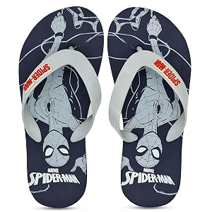 Kidsville Spiderman Printed Blue Flipflops for Boys