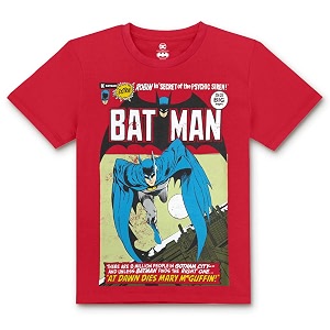 Kidsville Batman Printed Regular Fit Bright Red