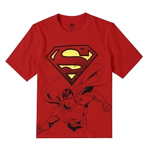 kidsville superman printed regular fit black cotton boy39s t-shirt