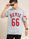 KIDSWING Men Printed Round Neck Cotton Blend Grey T-Shirt
