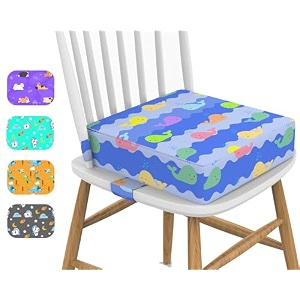 kidun 394inch toddler booster seat for dining table portable dining chair heightening cushion adjustable highchair booster chair increasing cushion washable thick chair seat pad mat for kids -blue