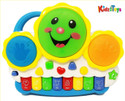 Kidz N Toys Drum Piano Keyboard Musical Toys With Flashing Lights, Animal Sounds & Songs - Battery Operated Kids Toys