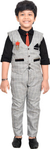 kidzarea boys festive  party shirt waistcoat and pant set