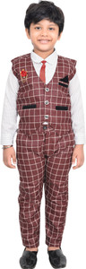 kidzarea boys festive  party shirt waistcoat and pant set