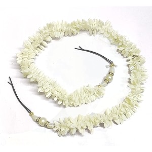 kidzoo long artificial garland flower juda gajra hair bun accessory for - 25inch long hair gajra white flowers pack of 1