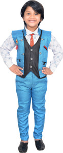 kidzwing boys festive  party shirt waistcoat and pant set