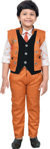 kidzwing boys festive  party shirt waistcoat and pant set