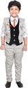KIDZWING Boys Festive & Party Shirt, Waistcoat and Pant Set (Grey Pack of 1)