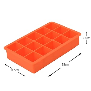 kienlix 1 pcs silicone ice cube trays molds 15 cavities ice tray for whiskey and cocktail multicolor- 15 cavity