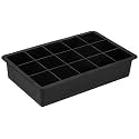 Kienlix 1 Pcs Silicone Ice Cube Trays Molds, 15 Cavities Ice Tray for Whiskey and Cocktail (Black - 15 Cavity)