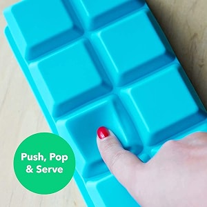kienlix 8 cavity silicone ice cube tray with lid big ice cubes perfect for whiskey cocktails popsicle making everyday use parties-reusable food grade silicone bpa free-pack of 2 muticolor