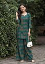 KIFARA Women Pure Cotton Kurta Palazzo Set