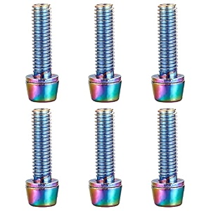6 pieces bike stem bolts steel alloy m5x18mm cnc bicycle handlebar screw replacement hex socket screw stem parts