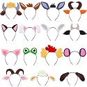 Kigeli 30 Pcs Farm Animal Headband for Kid, Jungle Safari Ears Halloween