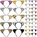 Kigeli 30 Pcs Zoo Ears Headbands for Jungle Animal Theme Party Kids Adults