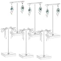 Kigeli 6 Pcs Metal Bar T Earring Display Stand Silver