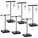 Kigeli 6 Pcs Metal Bar T Earring Display Stand Black