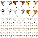 Kigeli 60 Pcs Jungle Animal Ears Headbands for Zoo Theme Party Kids Adults