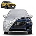 Kiger 100% Waterproof Car Cover | Dustproof Sun Protection Cover | Soft Cotton Lining | Triple Stitched | Mirror Pocket | Antenna Pocket | All Weather Body Cover (Silver with Yellow Piping)