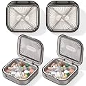 Kigley 4 Pcs Travel Swab Container with Lid,Gray, 2.95 X 2.75 Inch