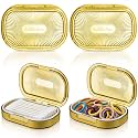 Kigley 4 Pcs Travel Swab Container with Lid,Yellow, 3.9 X 2.76 Inch