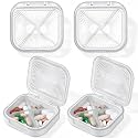 Kigley 4 Pcs Travel Swab Container with Lid,White, 2.95 X 2.75 Inch