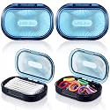 Kigley 4 Pcs Travel Swab Container with Lid,Blue, 3.9 X 2.76 Inch