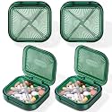 Kigley 4 Pcs Travel Swab Container with Lid,Green, 2.95 X 2.75 Inch