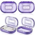 Kigley 4 Pcs Travel Swab Container with Lid,Purple, 3.9 X 2.76 Inch