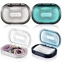 Kigley 4 Pcs Travel Swab Container with Lid,Multicolor, 3.9 X 2.76 Inch
