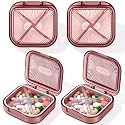 Kigley 4 Pcs Travel Swab Container with Lid,Pink, 2.95 X 2.75 Inch