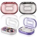 Kigley 4 Pcs Travel Swab Container with Lid,Light Colors, 3.9 X 2.76 Inch