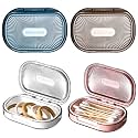 Kigley 4 Pcs Travel Swab Container with Lid,Blue, 3.9 X 2.76 Inch