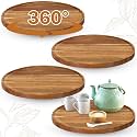 Kigley 4pcs Acacia Wood Lazy Susan Organizers Turntable for Cabinet, 12 Inch