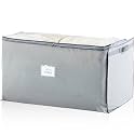 KIKA HOMS Jumbo 130 L Extra Large Storage Bags, Breathable Blanket storage bags | Clothes Storage Bag for Comforter, and Quilts, Organisation Bedding with Clear Viewing Top, Set of 1, Grey (XXL size)