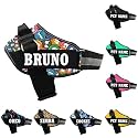 KIKA Pets Personalized Dog Harness Belt | Dog Harness with Name | Customized Dog Vest Harness, Harness for Dogs Large Size (for 21-35 kgs) Groovy Emoji, Multi-colored