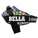 KIKA Pets Personalized Dog Harness with Name & Phone Number | No Pull Padded Vest for Shih Tzu & Small Dogs 5-12 kg | Groovy Emoji