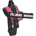 KIKA Pets Personalized Dog Harness | Dog Harness with Name | Customized Dog Vest Harness, Medium Size (for 13-20 kgs) Hot Pink