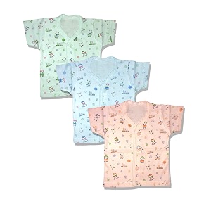 kike baby boys and girls cotton half sleeve front open vest for kids innerwear toddler jhabla multicolor pack of 3