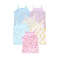 KIKE Baby Girls Sleevless Printed Cotton Regular Fit Camisole Slips/Vests/Baniyan/Inner Wear, Pack of 6